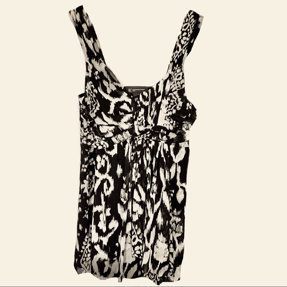 INC Concepts Black & Tan Sleeveless Top-Size S-EUC